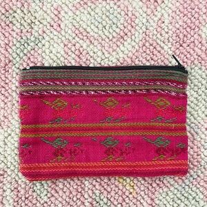 bright woven pouch